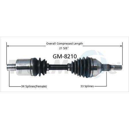 Surtrack Axle Cv Axle Shaft, Gm-8210 GM-8210